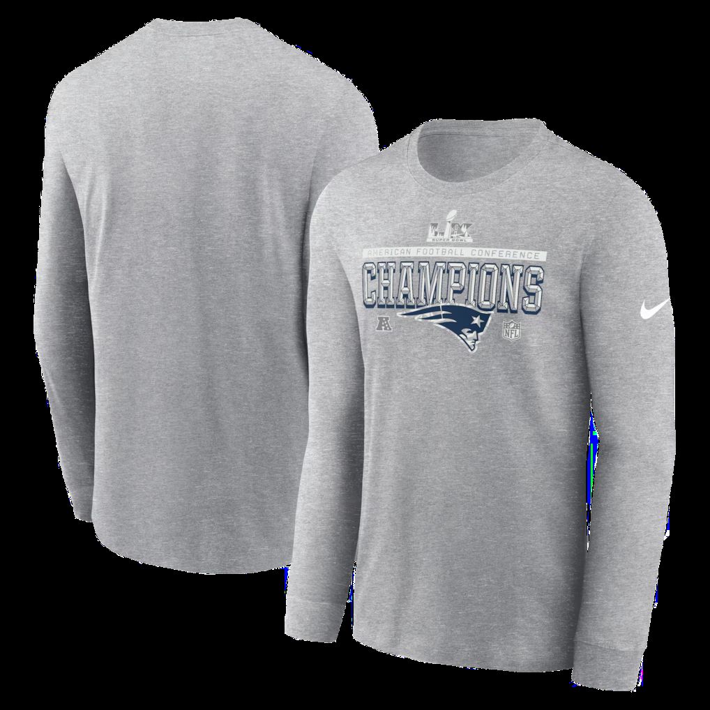 Men 2026 Nike NFL New England Patriots  long sleeved T-shirt grey 011